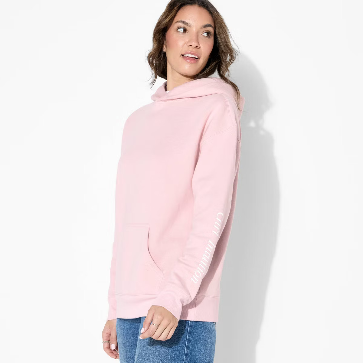 Women's Oversized Hooded Pullover Sweatshirt - Wild Fable™ Blush XXS | Target