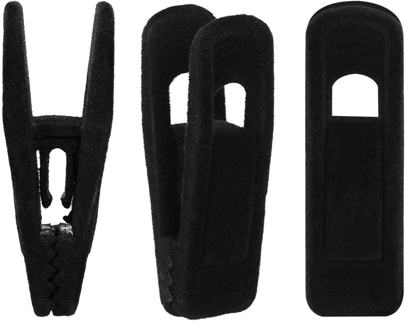 Tinfol Velvet Hangers Clips, 24 Pack Black Pants Hangers Clips, Strong Finger Flocked Clips Perfe... | Amazon (US)
