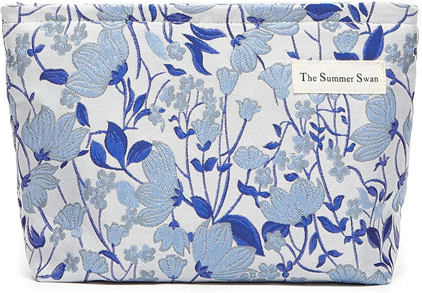The Summer Swan | Floral Cosmetic Bag｜Large Aesthetic Makeup Bag | Travel Makeup Bag | Personal... | Amazon (US)