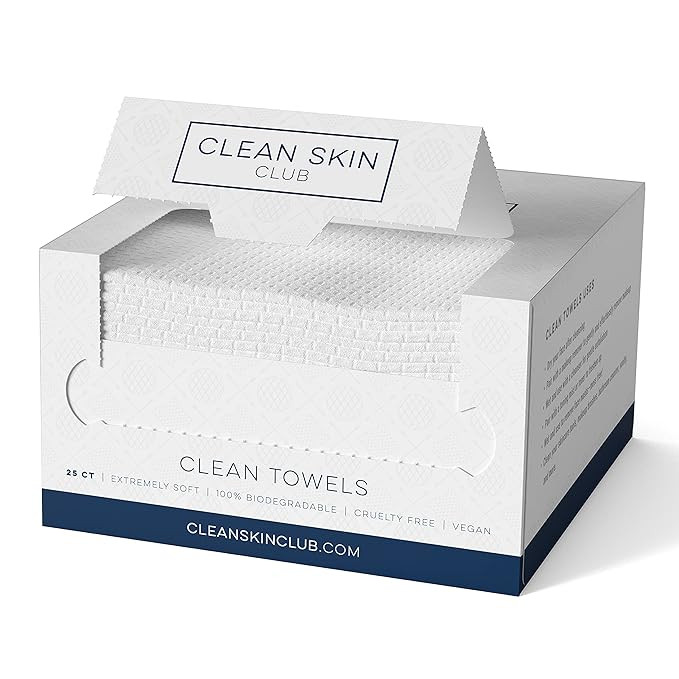 Clean Skin Club Clean Towels | Worlds 1ST Biodegradable Face Towel | Disposable Makeup Removing W... | Amazon (US)