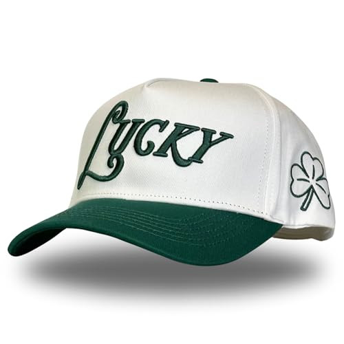 Vintage Seasonal Trucker Hat | Men & Women | Trendy Retro Country Western | Green & Red Trucker Hats | Holiday Merry Christmas St Patricks Day Lucky | Cotton | Snapback (Lucky | Green) | Amazon (US)