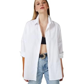 SheIn Women's Long Sleeve Button Down Shirt Solid Basic Workwear Blouse Tops | Amazon (US)