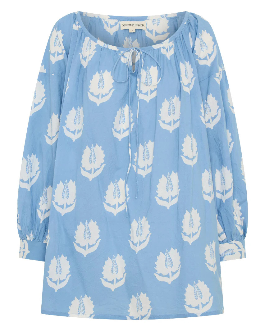 Ria Mini Dress ~ Sky | Daughters of India