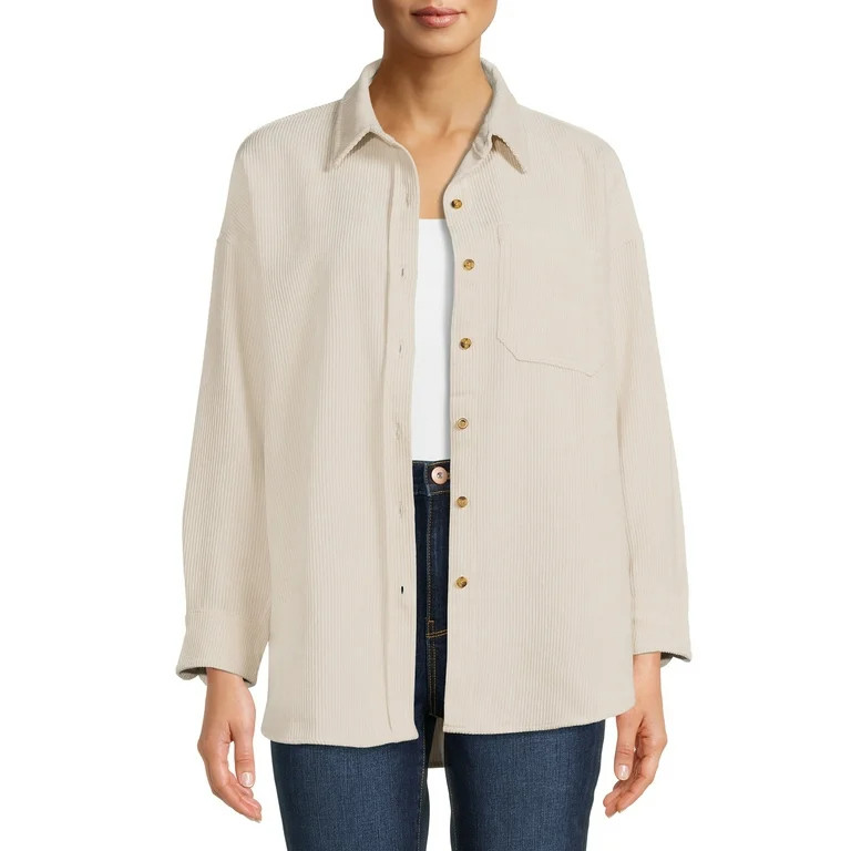 Nine.Eight Women’s Corduroy Shacket | Walmart (US)