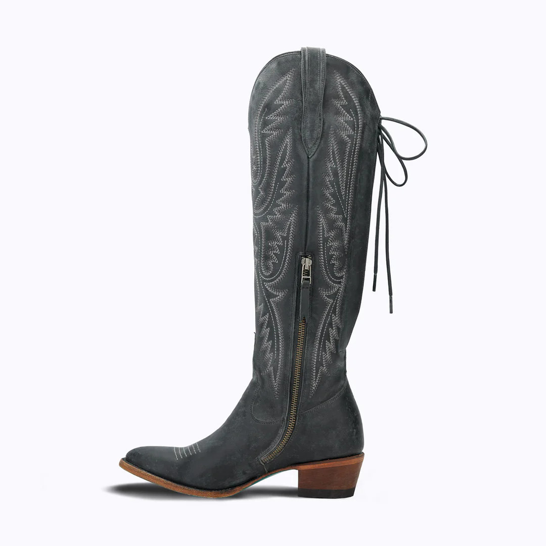 Monica - Distressed Jet Black | Lane Boots