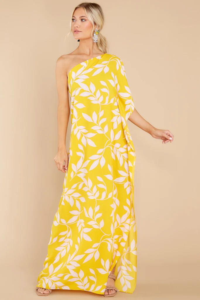 Palm Spring Paradise Yellow Print Maxi Dress | Red Dress 