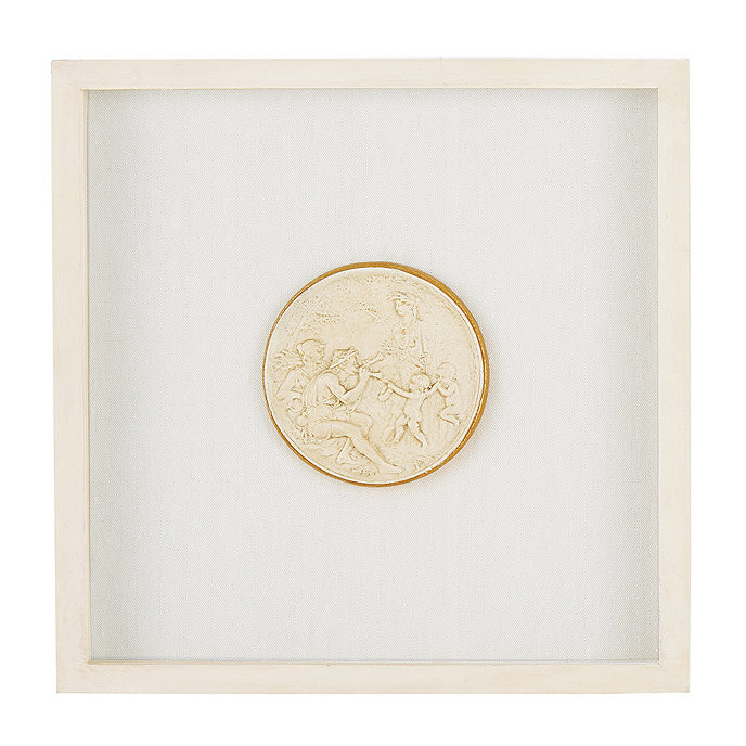 Valenti Framed Intaglio Figurative Wall Art in Antique White | Ballard Designs, Inc.