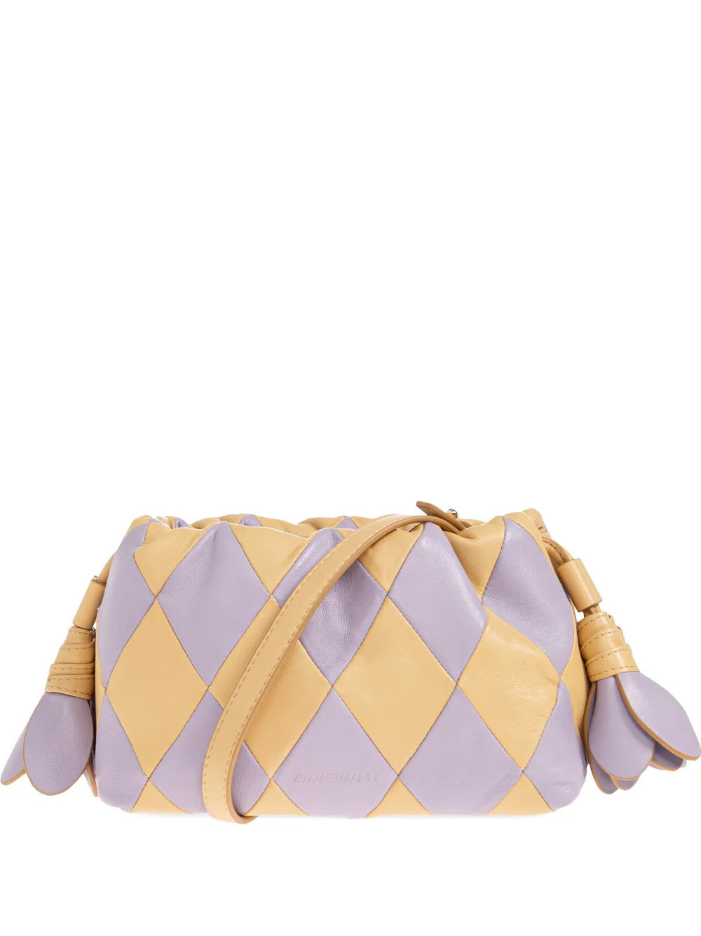 ZIMMERMANN small Cloud 91 diamond-patchwork leather clutch bag - Purple | Farfetch Global