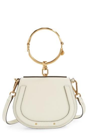 Chloe Small Nile Bracelet Leather Crossbody Bag - White | Nordstrom