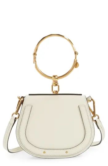 Chloe Small Nile Bracelet Leather Crossbody Bag - White | Nordstrom