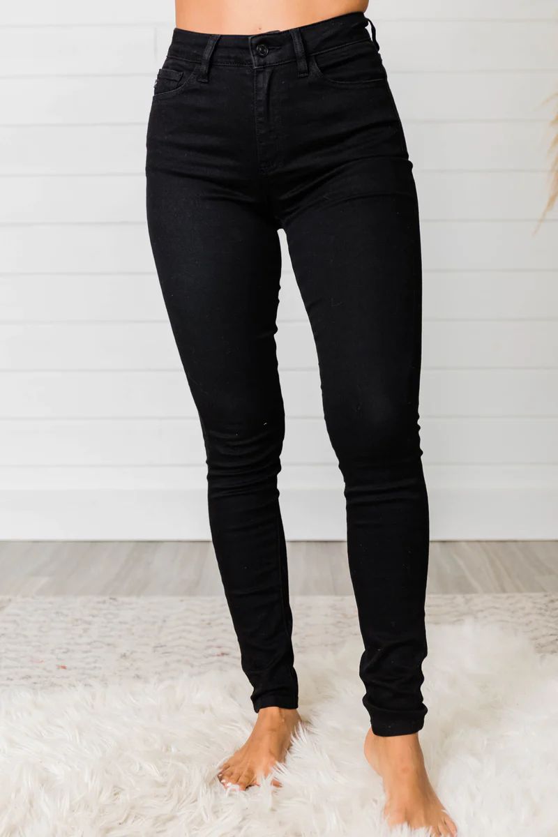 Zoey Skinny Black Jeans | The Pink Lily Boutique