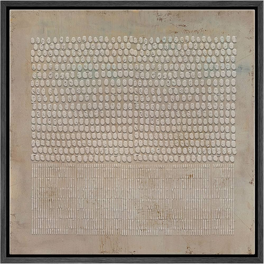 SIGNWIN Framed Canvas Print Wall Art Gunge Dark Pastel Geometric Pattern Abstract Shapes Illustra... | Amazon (US)