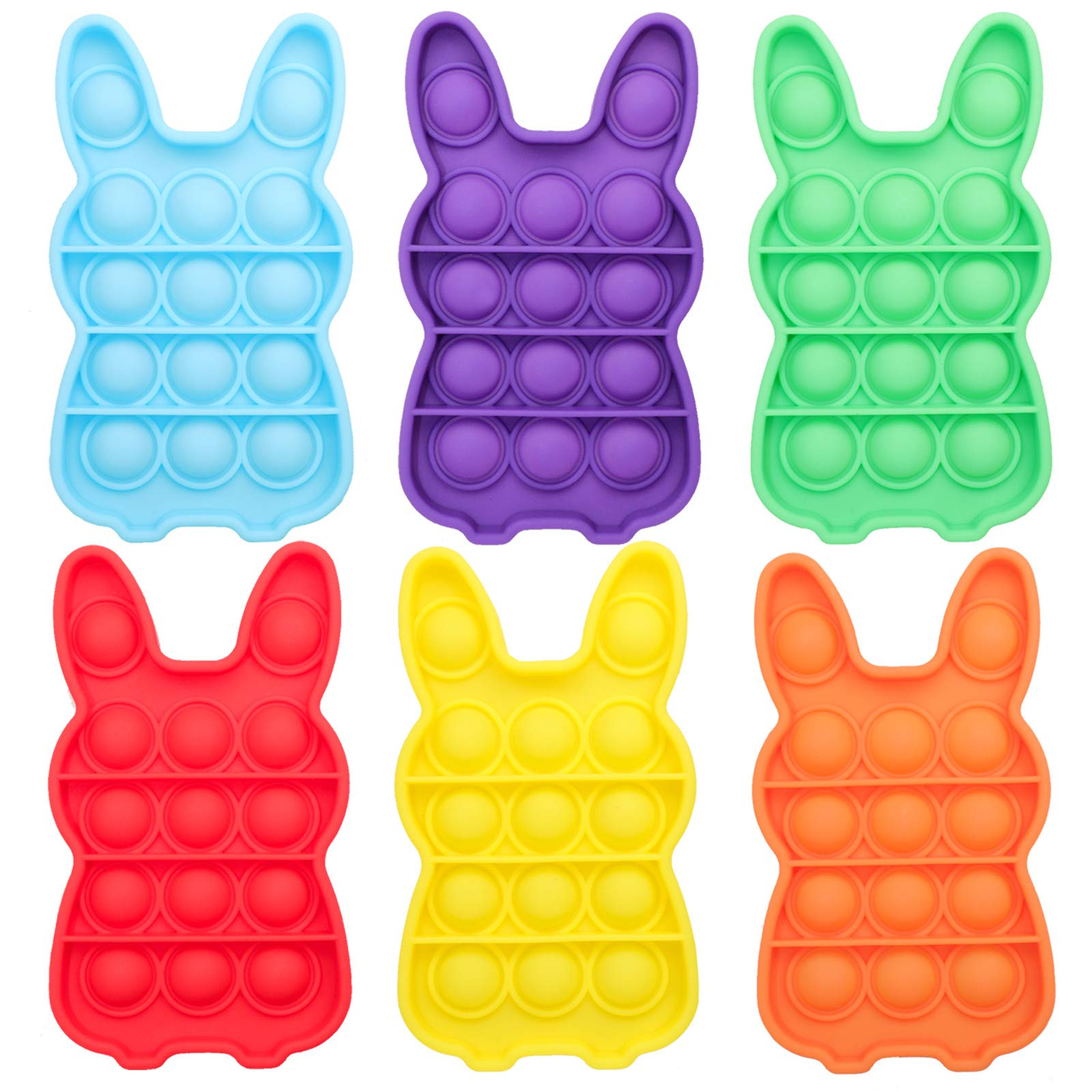 ONEST 6 Pieces Silicone Push Pops Bubbles Fidget Sensory Toy Rabbit Pops Fidget Toy Autism Special N | Amazon (US)