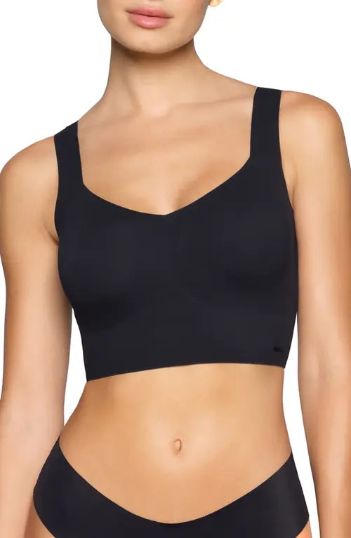 SKIMS Naked Wireless Plunge Longline Bra in Onyx at Nordstrom, Size Large | Nordstrom
