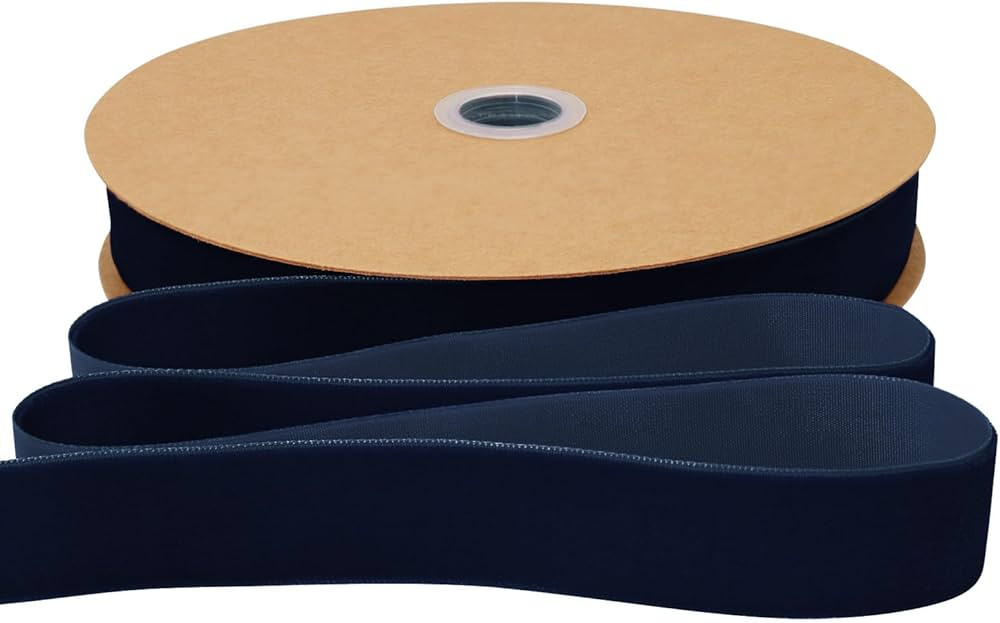 Navy Blue Velvet Ribbon 1 Inch × 25 Yards Ribbon for Gift Wrapping Christmas Wreath Bow DIY Sewi... | Amazon (US)