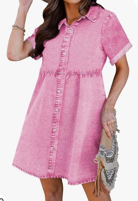 Love this pink denim dress 💕
🔗outfit linked on Amazon 

#LTKSeasonal #LTKStyleTip #LTKFindsUnder50