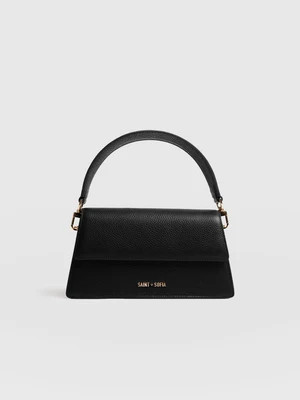 Lennox Half Flap Bag - Black | Saint + Sofia (US)