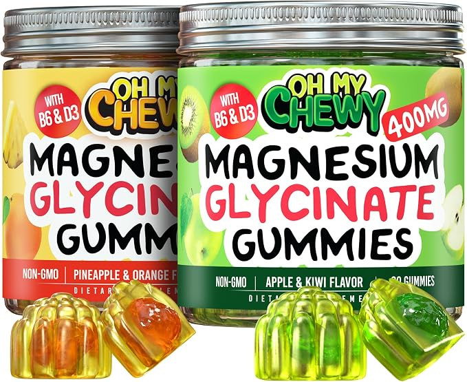 Magnesium Gummies Bundle – 2 Bottles (60 Each) – Apple Kiwi & Pineapple Orange | Amazon (US)