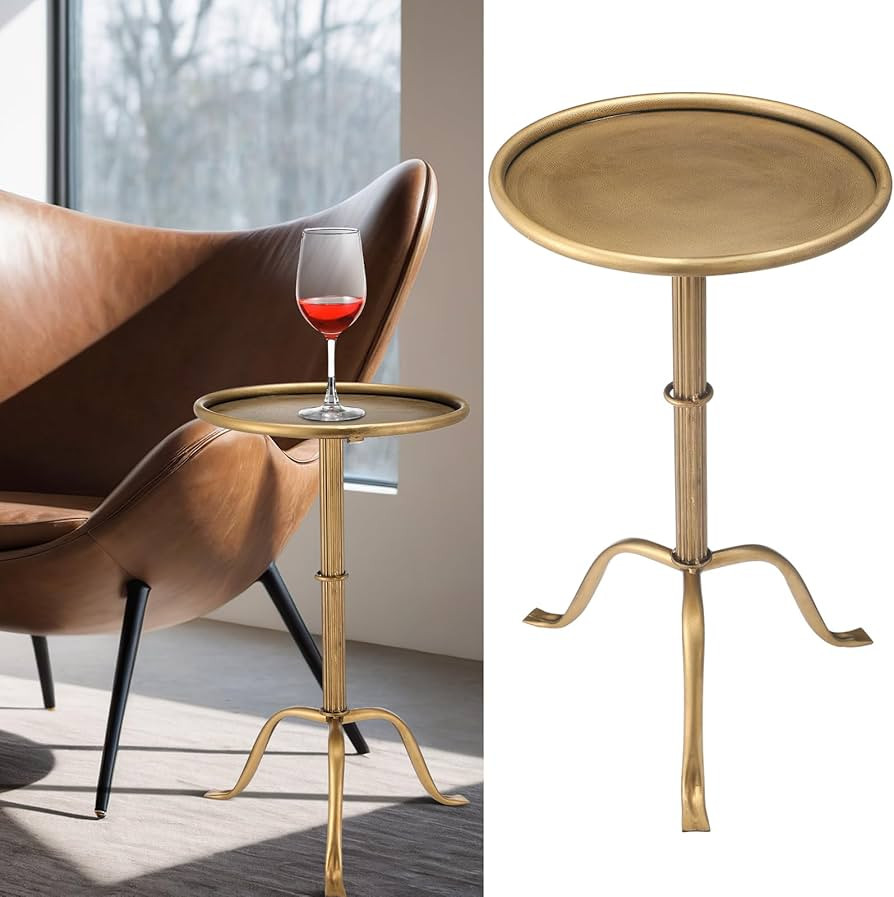 1 Pcs Metal Martini Table Bronze Small Round Drink Table12.5 x 12.5 x 27.75 Inches Pedestal Iron ... | Amazon (US)