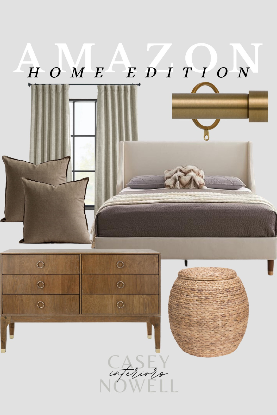 Amazon home, bedroom, dresser, bed frame, pillows, curtains, curtain rod, laundry hamper, basket, neutral home decor 

#LTKstyletip #LTKMostLoved

#LTKHome