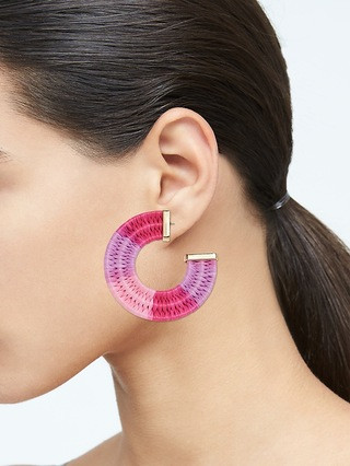 Raffia Hoop Earrings | Banana Republic (US)