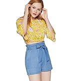 BCBGeneration Women's Woven Paper Bag Shorts, Medium Wash, SM (US 4) | Amazon (US)