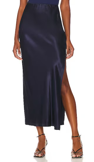 Bias Maxi Skirt in Dark Navy | Revolve Clothing (Global)