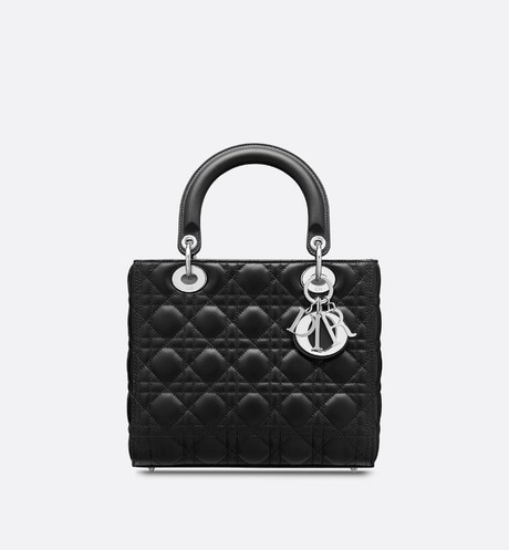 Medium Lady Dior Bag Black Cannage Lambskin | Dior Beauty (US)