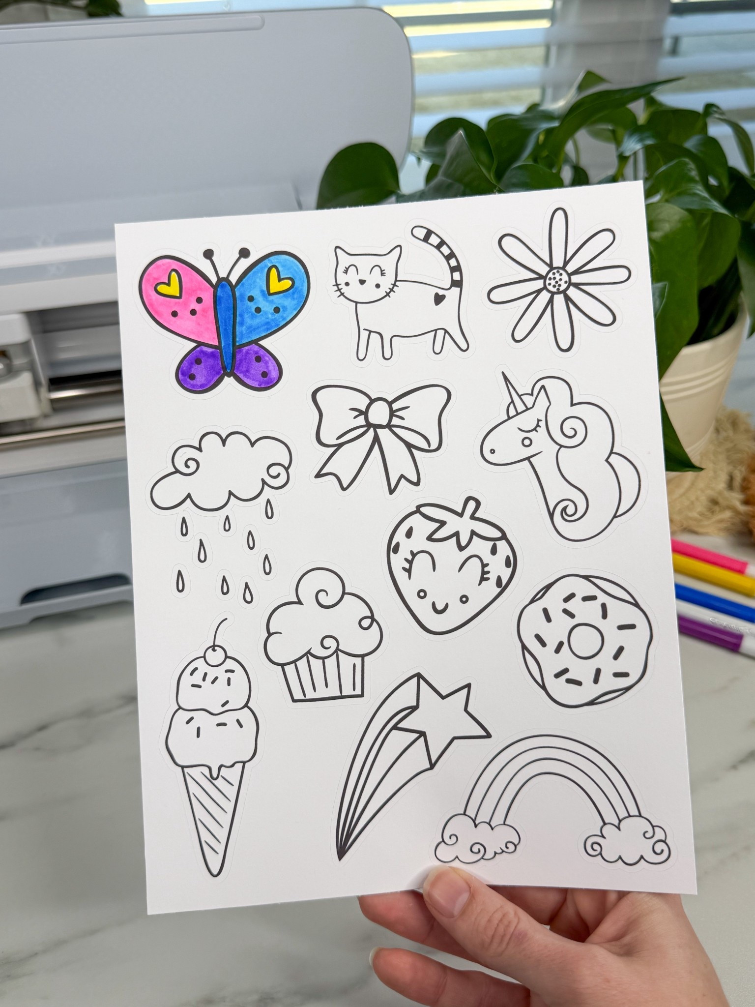 DIY color your own stickers with Cricut