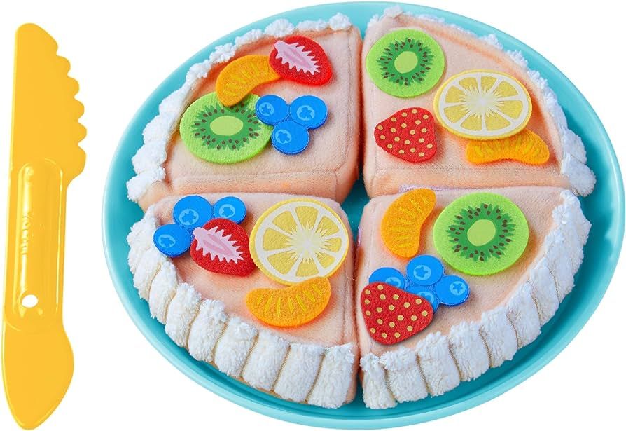 HABA Fruit Tart Pretend Play Food - Felt Toy Desert with Assorted Toppings | Amazon (US)