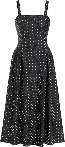 CIDER Womens Polka Dots Summer Casual Dresses Square Neck Sleeveless Midi A Line Elegant Dress | Amazon (US)