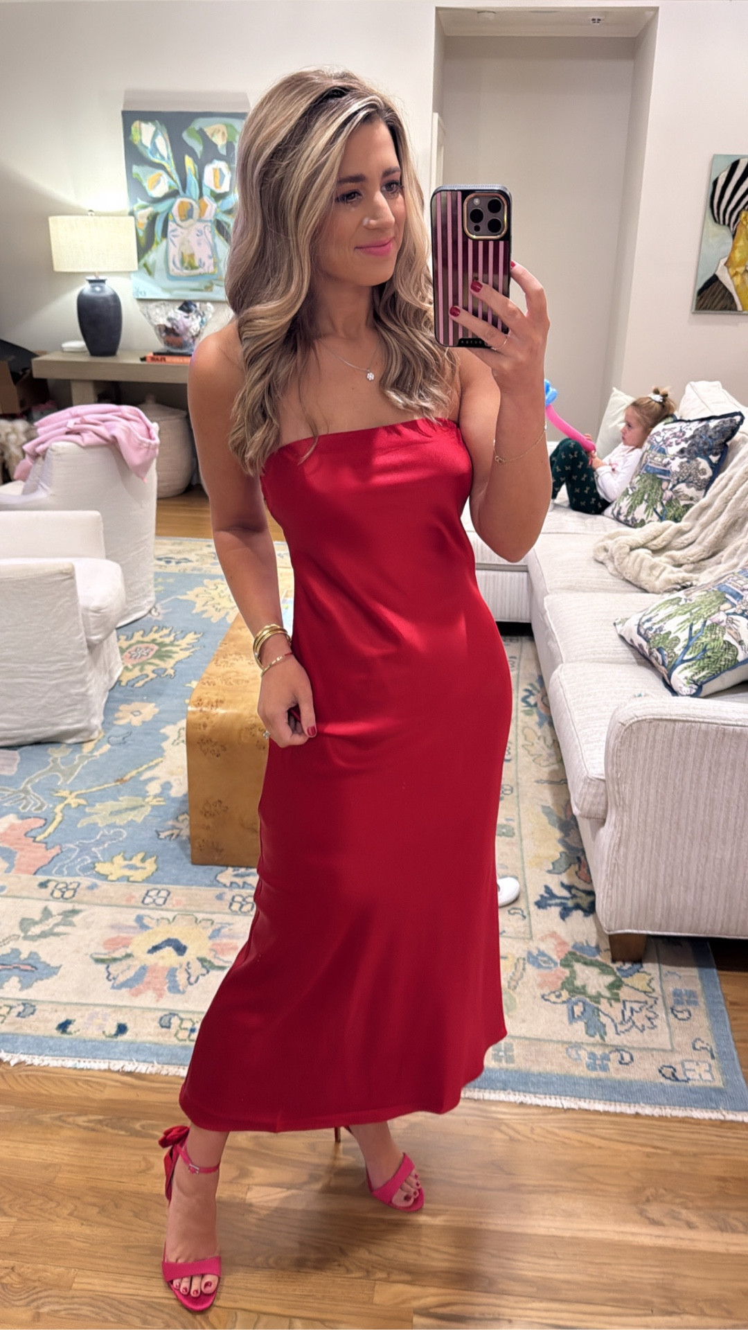 The most festive dress for any holiday party or wedding! She also comes in a beautiful teal as well😍wearing size small for reference  #holiday #dress #wedding 

#LTKootd #LTKWedding #LTKHoliday