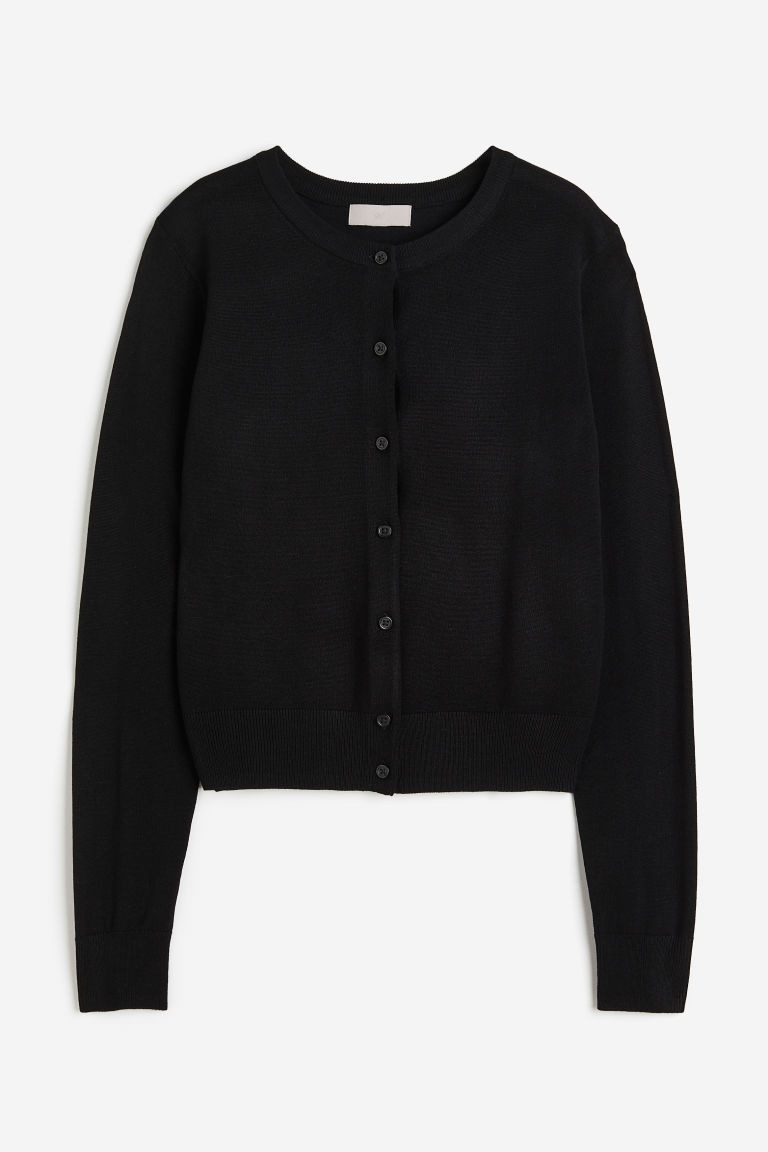 H & M - Fine-knit Cardigan - Black | H&M (US + CA)