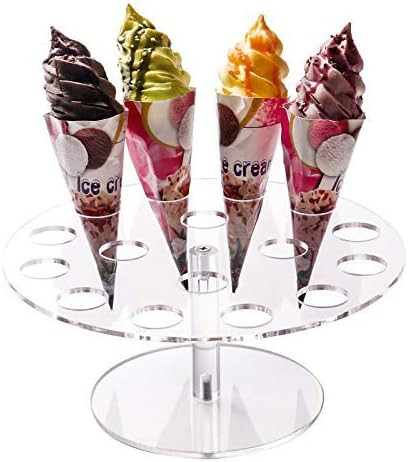 YestBuy Ice Cream Cone Holder Stand with 16 Holes, Ice Cream Cone Display Stand Holder, Cupcake S... | Amazon (US)