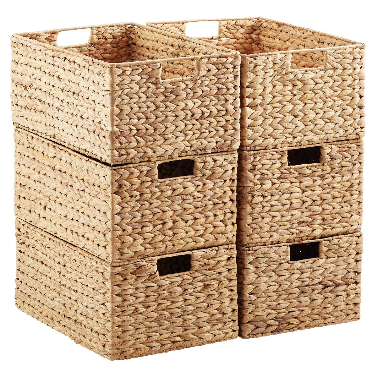Case of 6 Large Water Hyacinth Bin Natural | The Container Store