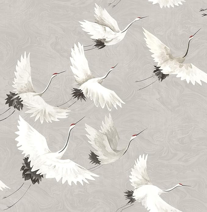 NuWallpaper NUS3678 Halcyon Peel & Stick Wallpaper, Grey | Amazon (US)