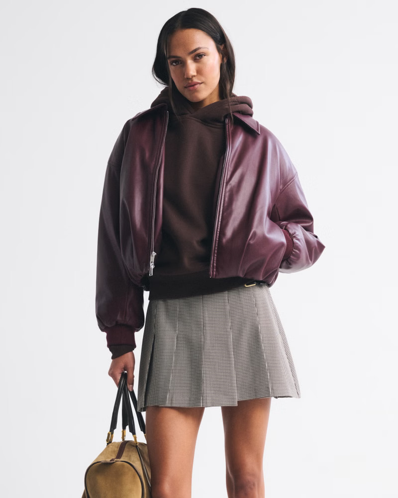 Hardware Pleated Wrap Mini Skort | Abercrombie & Fitch (US)