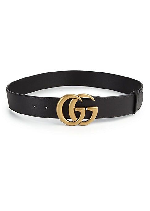 Gucci Women's Leather Belt with Double G Buckle - Black - Size 95 (Medium) | Saks Fifth Avenue