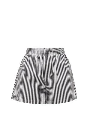 High-rise striped cotton-poplin shorts | Matches (UK)