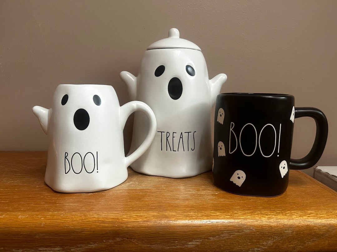 Rae Dunn Halloween BOO! mugs and canister | Etsy (US)