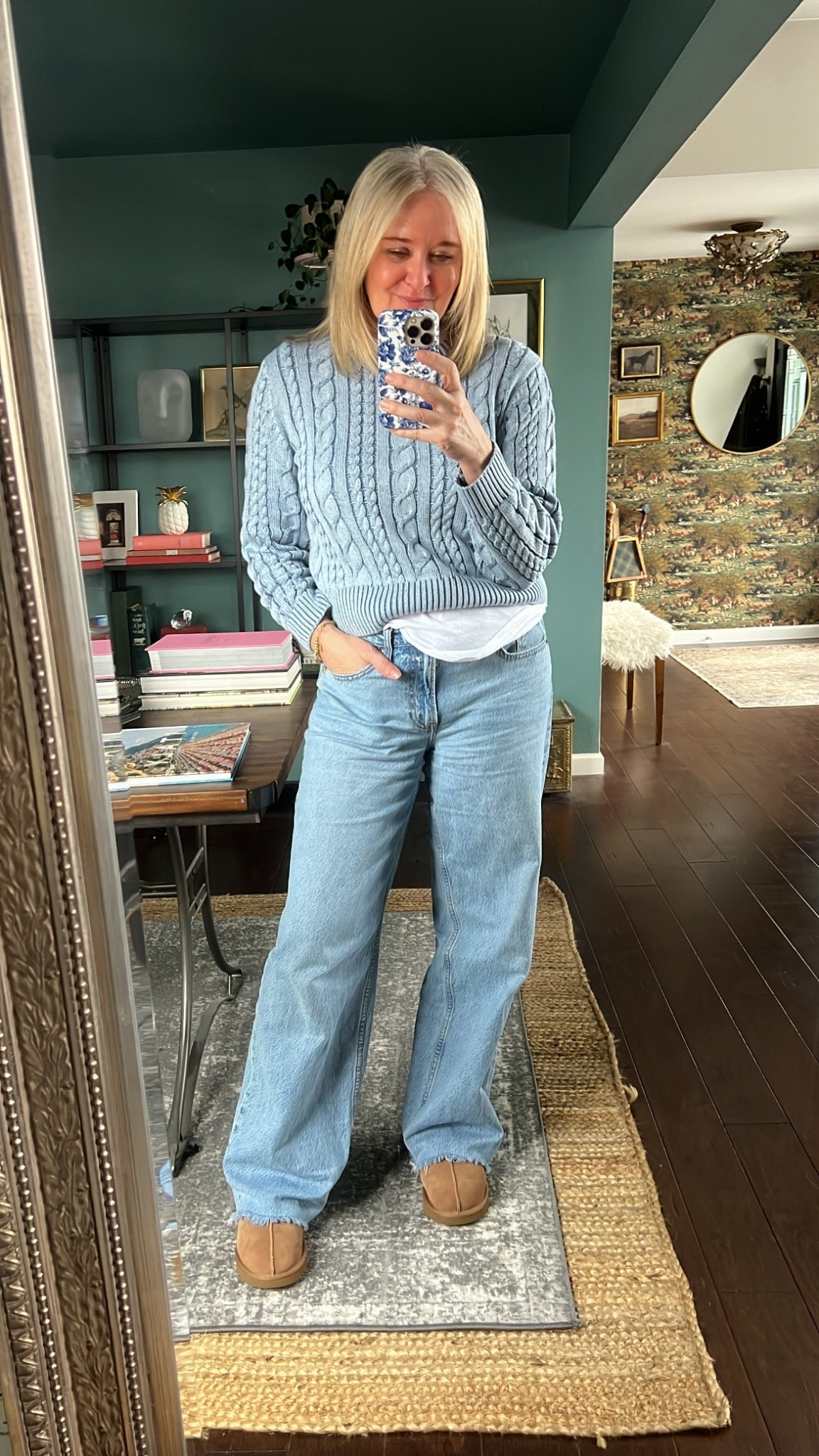 Snow day at home 🙄
Jeans sized up one!
Sweater size medium 

#LTKootd #LTKdayinmylife #LTKOver40