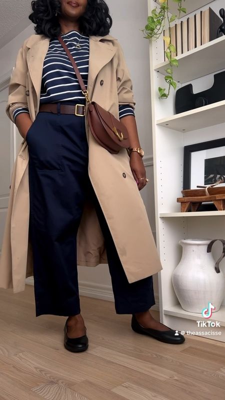 Spring navy outfit idea with a trench coat 

#LTKmidsize #LTKplussize #LTKsalealert