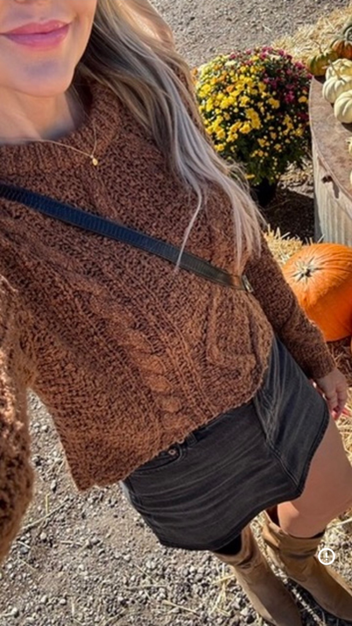 Pumpkin patch outfit 🤎

Cable knit sweater is last year (Free People ) and no longer available, so linked this year’s version, as well as others that are similar. 

Wearing size 25 in the skirt and it fits TTS. 

#LTKSeasonal #LTKFindsUnder100