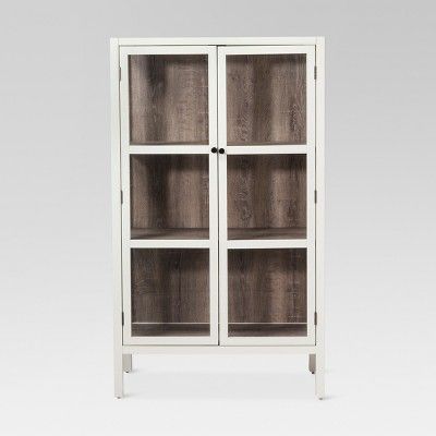 Hadley Library Cabinet With Glass Shell White - Threshold | Target