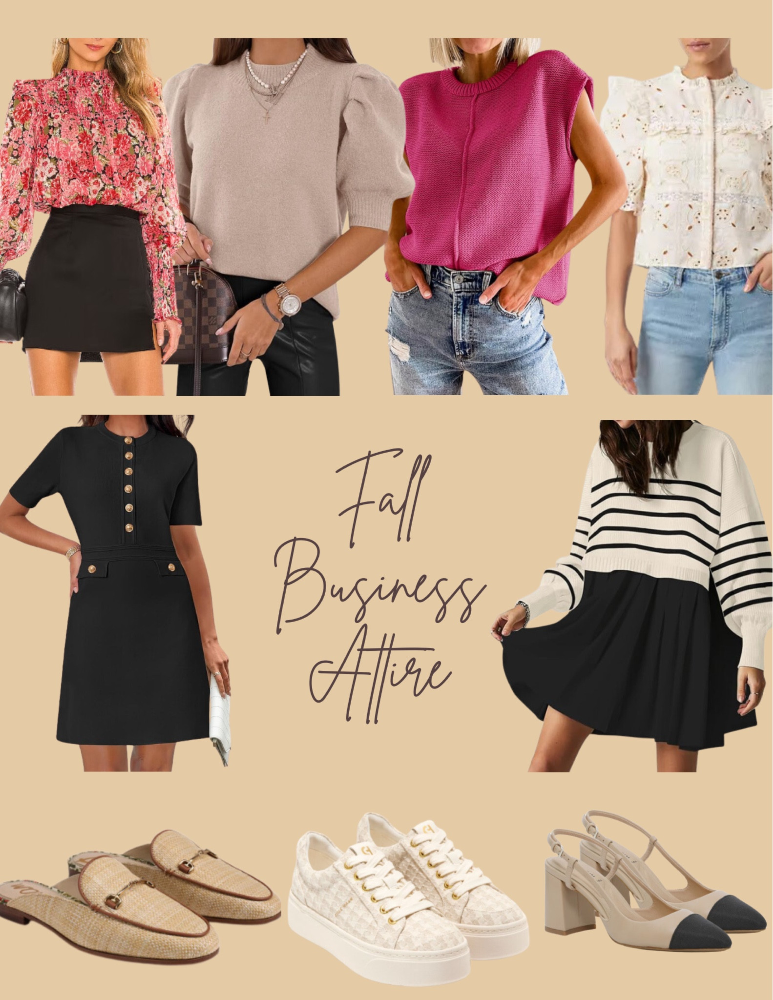 Found some fall business attire! Cute shirts for the office, dresses that can be dressed up or down, and some fall shoes! I wear a size XS/S!💕🍂✨
