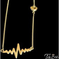 14K Real Gold Heartbeat Necklace | Etsy (US)