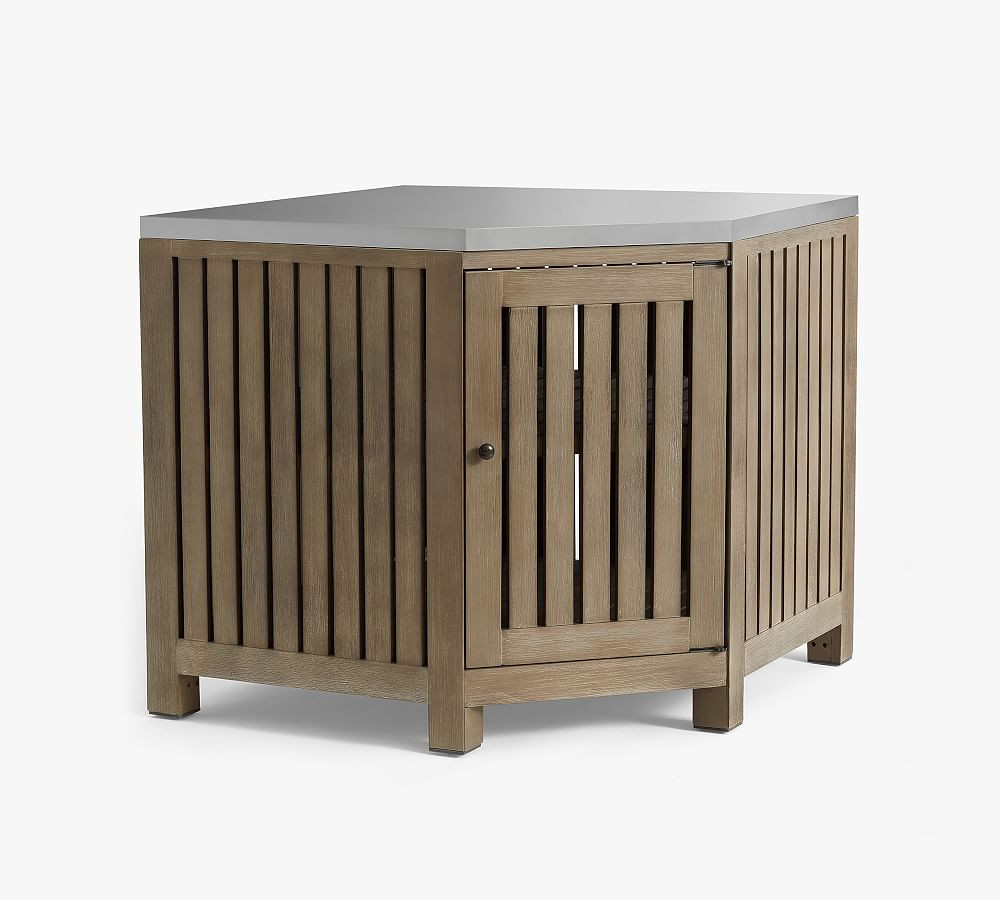 Abbott Acacia Outdoor Kitchen Corner Cabinet | Pottery Barn (US)