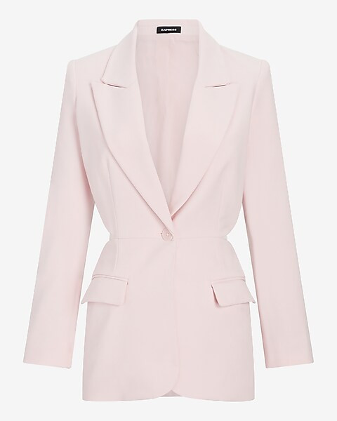 Peak Lapel One Button Waist Cutout Blazer | Express