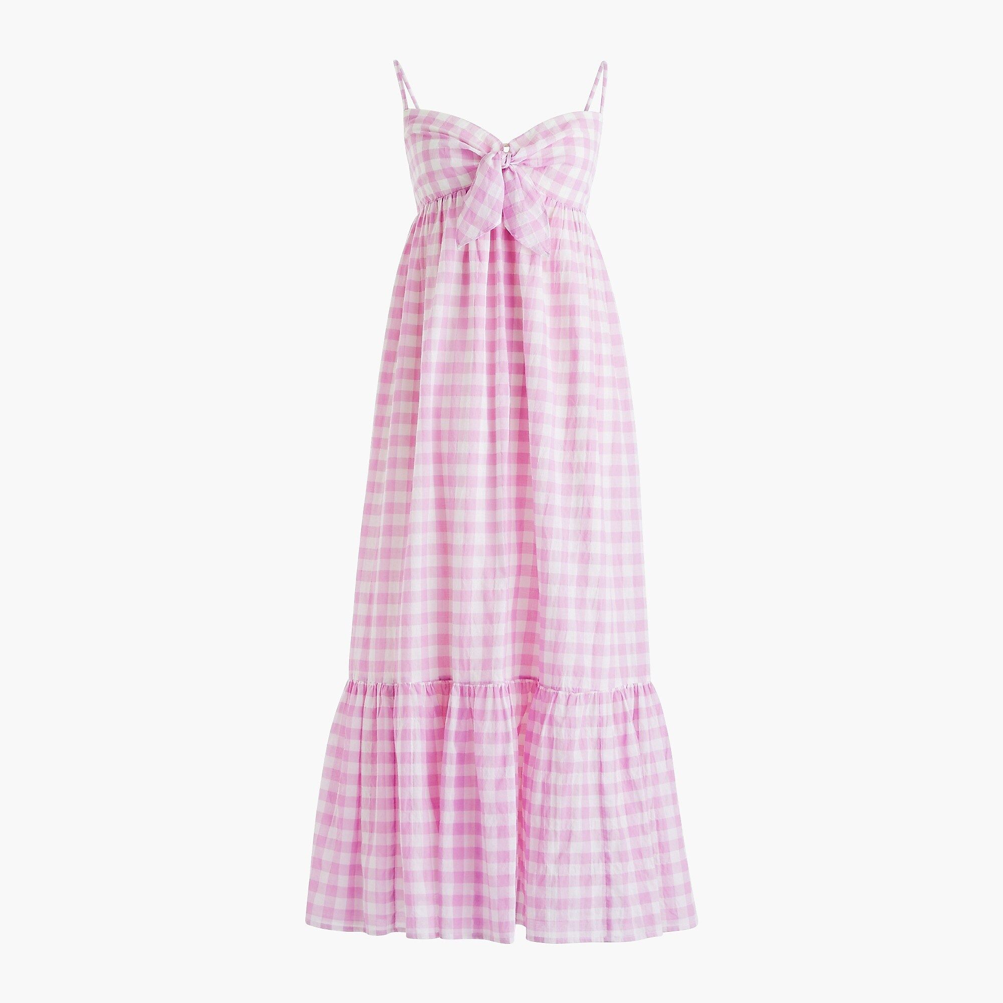 Beach dress with tie-front in oversized gingham | J.Crew US