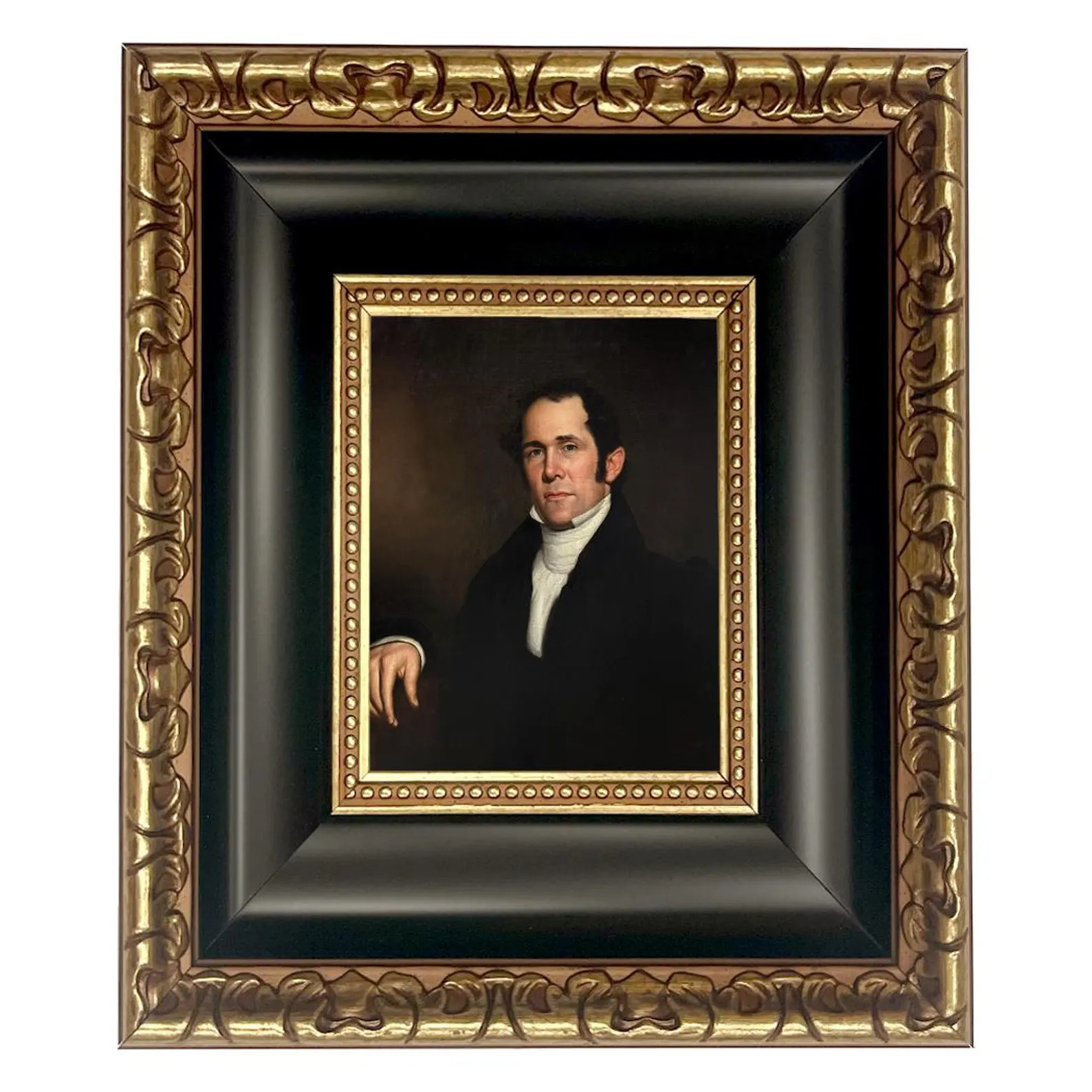 Early American Gentleman Framed Oil Painting Print on Canvas, Framed Portrait, Colonial, Primitiv... | Etsy (US)